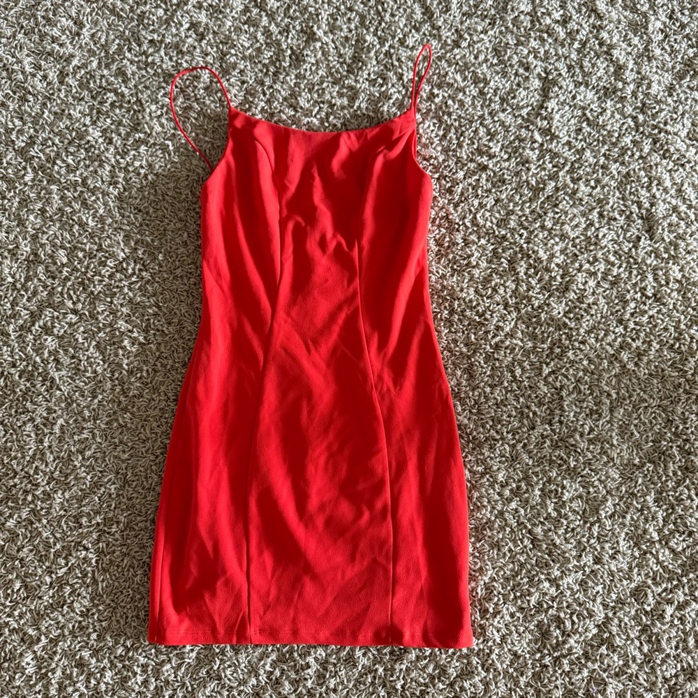 Striking Red Spaghetti Strap Mini Dress for a Night Out